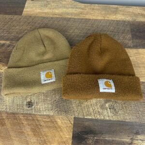 Carhartt A18 Watch Hat Beanie Bundle Brown Camel 2 Pack OSFM